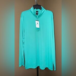 NWT REEL LIFE HYDRO MAX Teal/Aqua Long Sleeve Quarter-Zip Shirt. Size XL.
